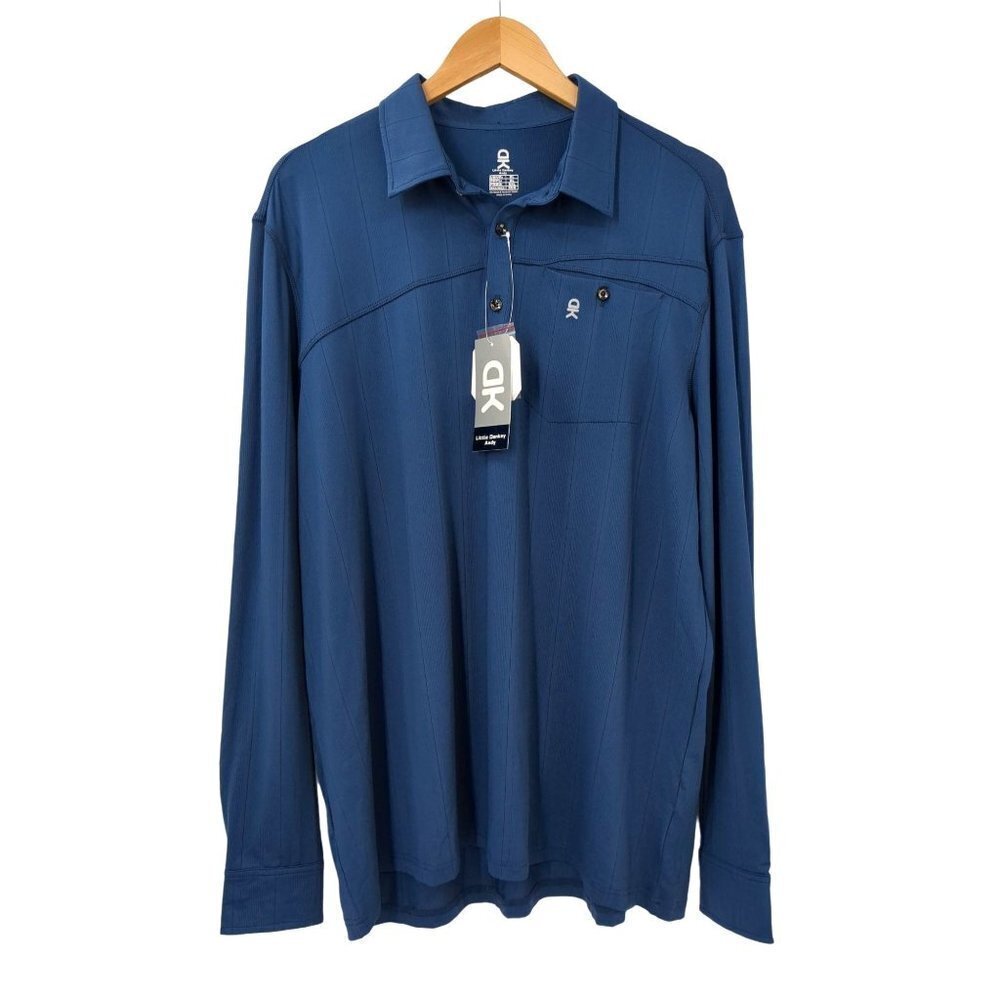 Little Donkey‎ Andy Polo Shirt Womens XL Long Sleeve Ultra-Elastic Golf Blue